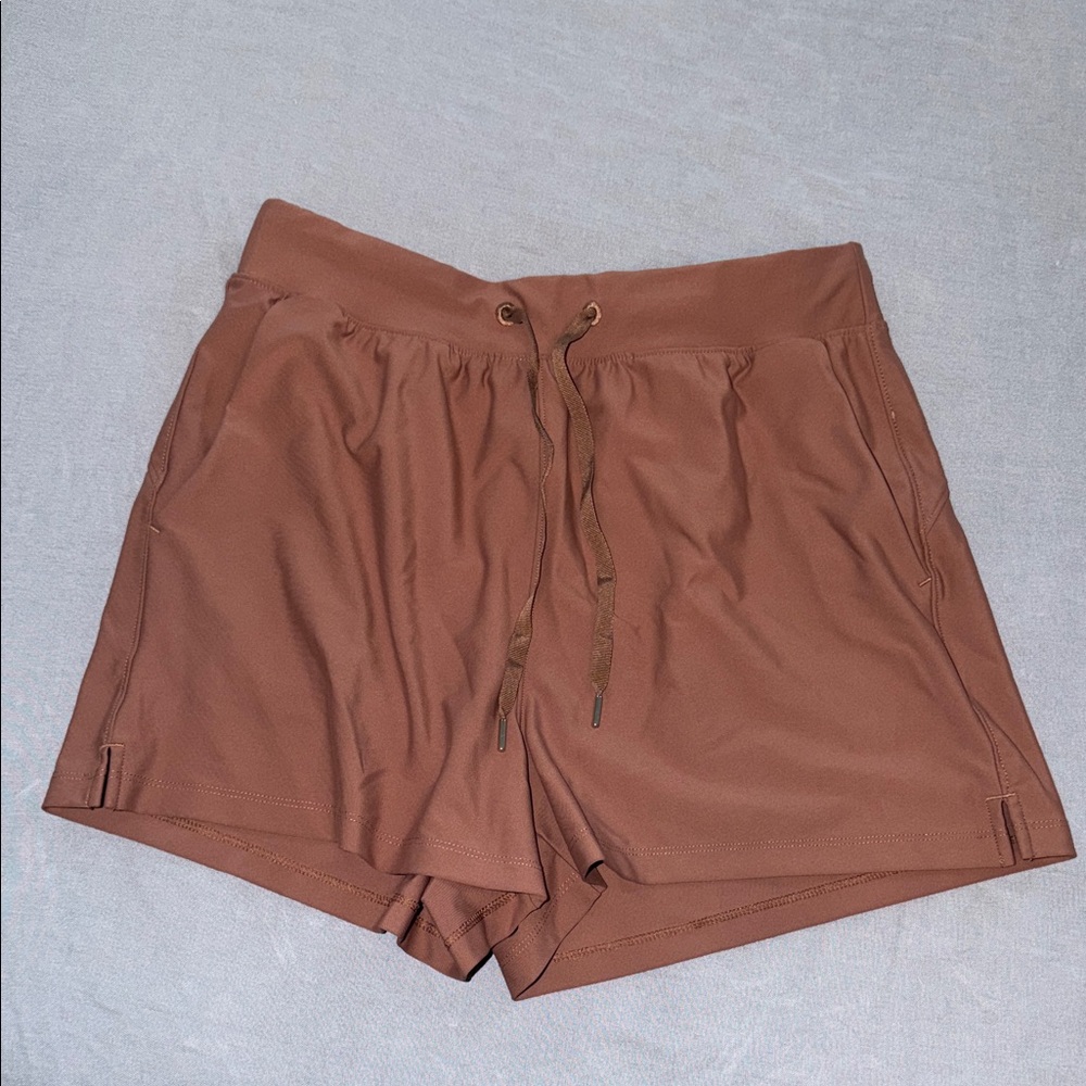 Old Navy High-Waisted PowerSoft Shorts [Warm Taupe]